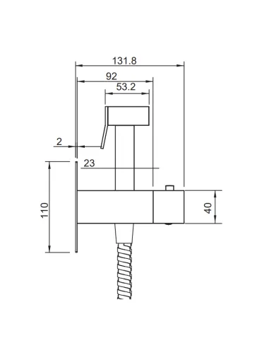 Змішувач для біде Koer KB-24011-05 з гігієнічним душем, з термостатом, чорний