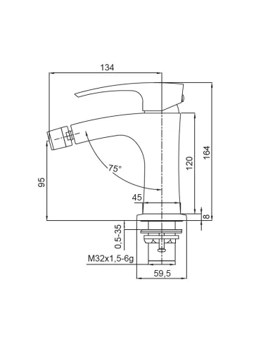 Смеситель для биде Koer KB-20007-01