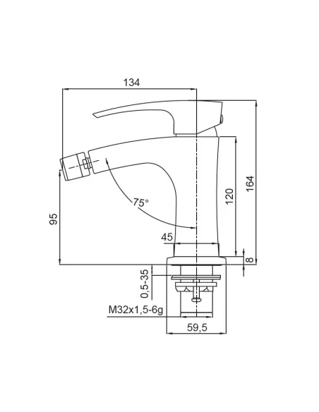 Смеситель для биде Koer KB-20007-05, черный Смеситель для биде Koer KB-20007-05, черный