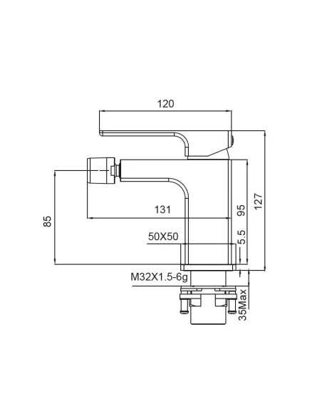 Смеситель для биде Koer KB-20009-05, черный