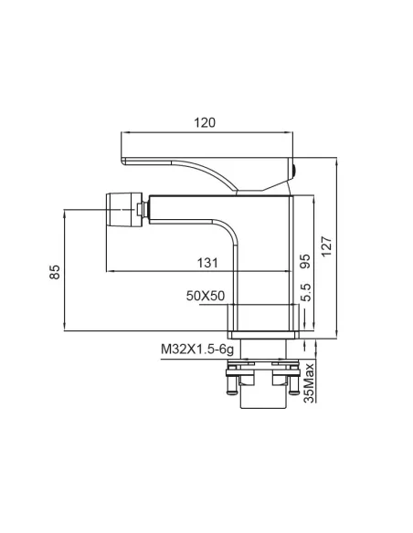 Смеситель для биде Koer KB-20010-05, черный