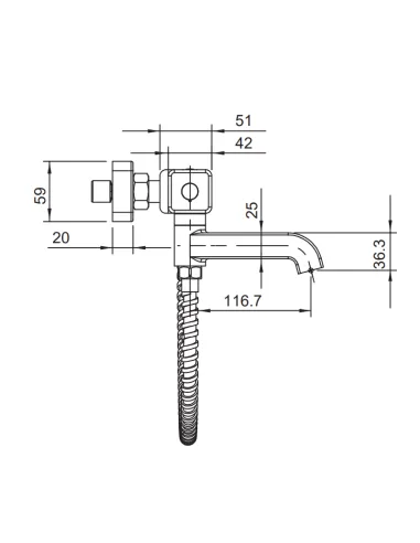 Змішувач для ванни Koer KB-47011-01 з термостатом.