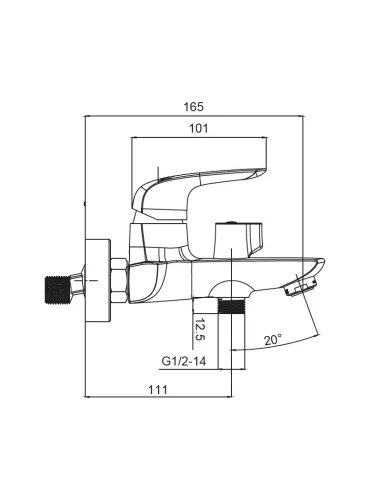 Змішувач для ванни Koer KB-40008-01 із душовим набором