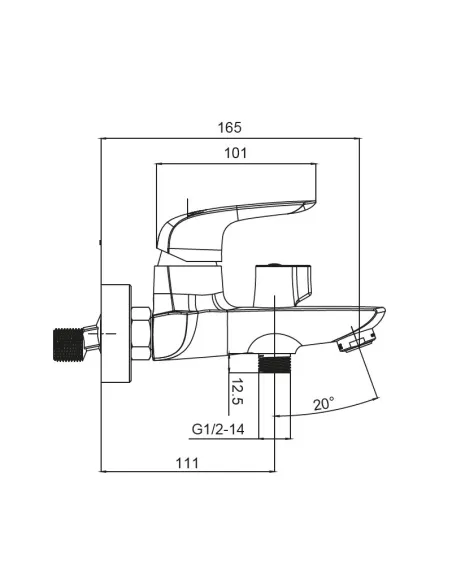 Смеситель для ванны Koer KB-40008-01 с душевым набором