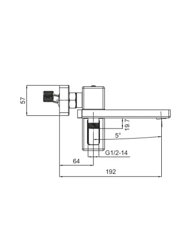 Смеситель для ванны Koer KB-41009-05 с душевым набором, черный