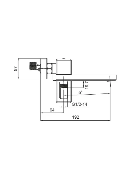 Змішувач для ванни Koer KB-41009-05 із душовим набором, чорний