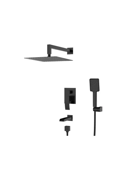 Душова система Koer KB-68007-05, прихованого монтажу, із змішувачем водоспад, чорний Душова система Koer KB-68007-05, прихованого монтажу, із змішувачем водоспад, чорний