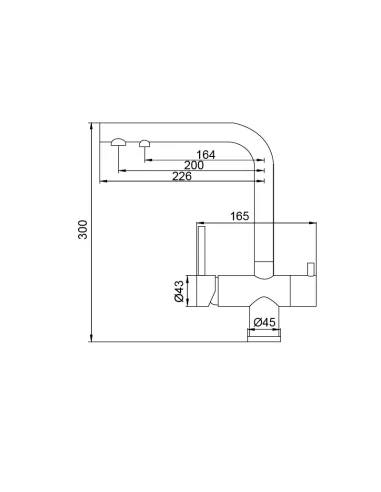 Смеситель для кухни Koer KB-72001-01 с подключением к фильтру