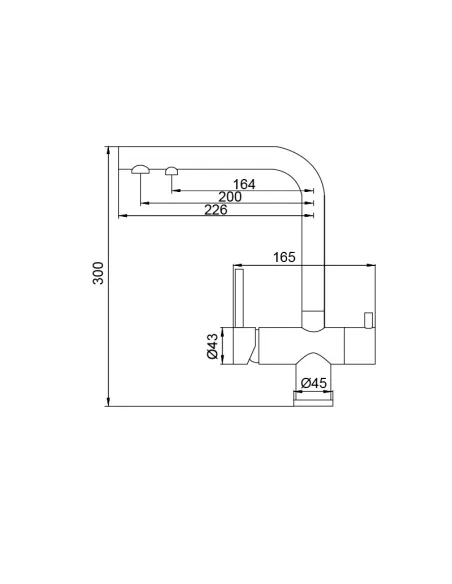 Смеситель для кухни Koer KB-72001-05 с подключением к фильтру, черный