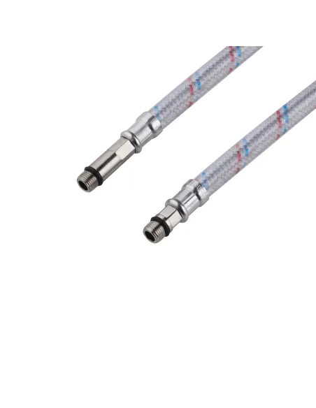 Шланг для підведення води Kroner KRM ВН 0.6 метра, KRM 1/2 дюйма х М10, нейлонове обплетення, пара