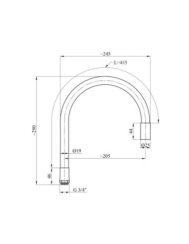Излив гибкий для смесителя Kroner KRM - C802RWE, белый