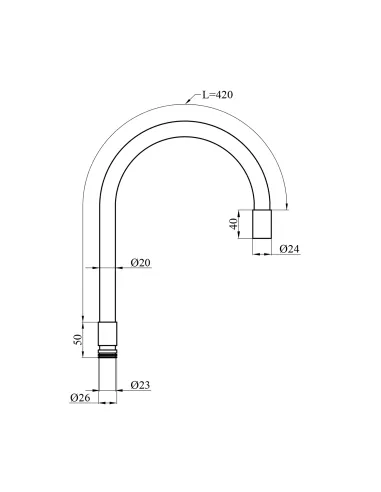 Вилив гнучкий для змішувача Kroner KRP - ESG802RGE, сірий