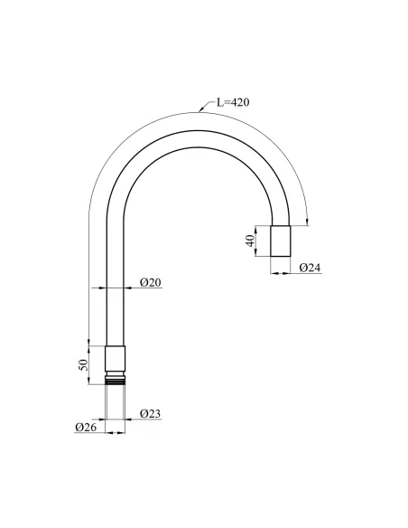 Излив гибкий для смесителя Kroner KRP - ESG802RSS, черный