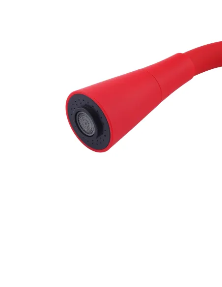Излив гибкий для смесителя Kroner KRP - C803RED, красный с душевой насадкой