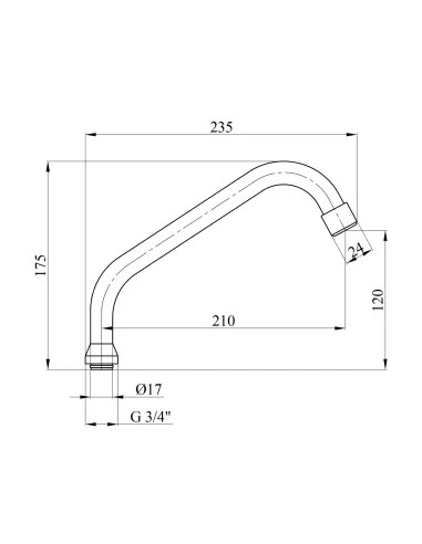 Излив для кухонного смесителя Kroner KRM - C805