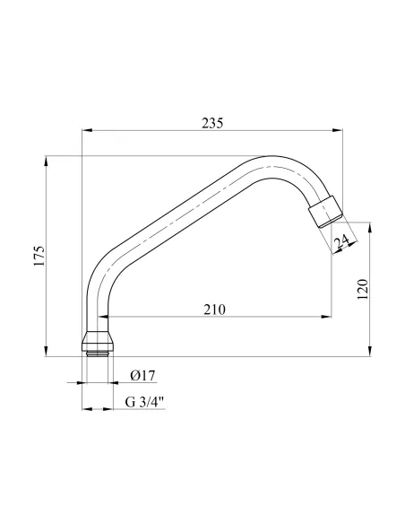Вилив для змішувача кухонного Kroner KRM - C805