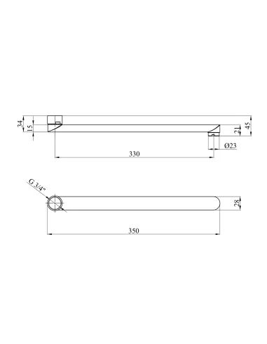 Вилив для змішувача з ванної Kroner KRP - ESG835