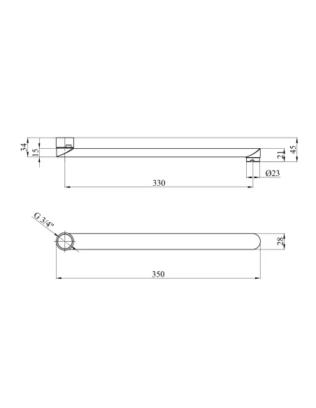 Излив для смесителя из ванной Kroner KRP - ESG835