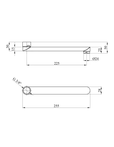 Вилив для змішувача з ванної Kroner KRM - C825