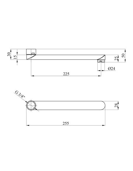 Вилив для змішувача з ванної Kroner KRM - C825