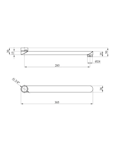 Излив для смесителя из ванной Kroner KRM - C830