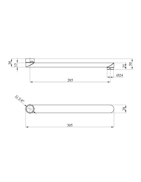 Излив для смесителя из ванной Kroner KRM - C830