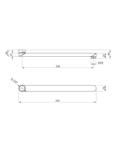 Вилив для змішувача з ванної кімнати Kroner KRM - C835
