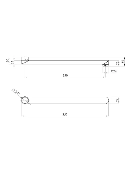 Вилив для змішувача з ванної кімнати Kroner KRM - C835