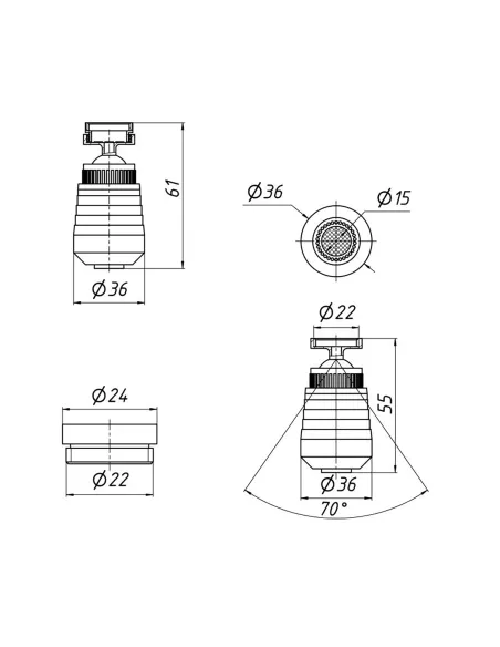Аератор для змішувача Kroner KRM - C931, поворотний, два режими
