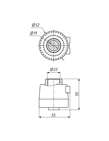 Аэратор для смесителя Kroner KRM - C933, внутрення резьба, два режима