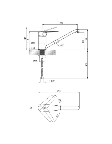 Смеситель для кухни Kroner KRM Odra - C030