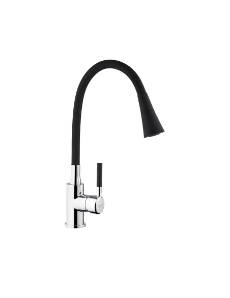 Змішувач для кухні Kroner KRM Kuche - C132BLK, з гнучким виливом