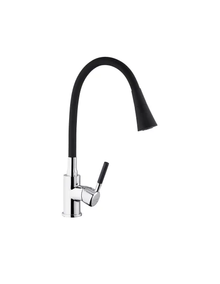 Змішувач для кухні Kroner KRM Kuche - C132BLK, з гнучким виливом