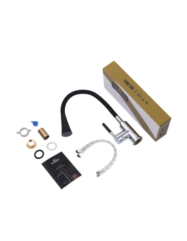 Смеситель для кухни Kroner KRM Kuche - C132BLK, с гибким изливом