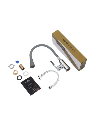 Змішувач для кухні Kroner KRM Kuche - C132GRA, з гнучким виливом