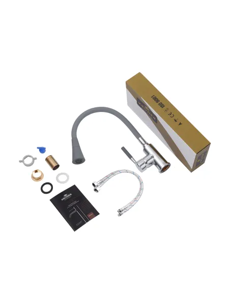 Змішувач для кухні Kroner KRM Kuche - C132GRA, з гнучким виливом