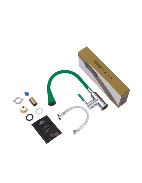 Смеситель для кухни Kroner KRM Kuche - C132GRN, с гибким изливом