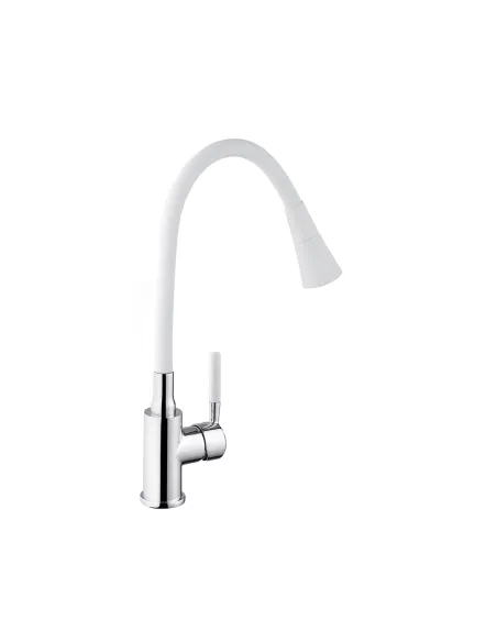 Смеситель для кухни Kroner KRM Kuche - C132WHI, с гибким изливом