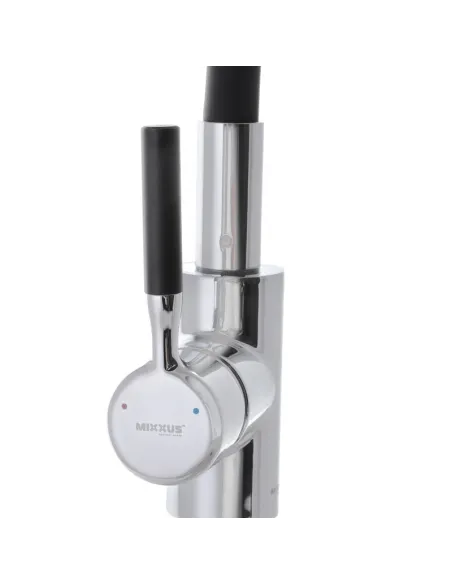 Смеситель для кухни Mixxus Premium Rio 011 Refl.Black MI5815 с черным гибким изливом