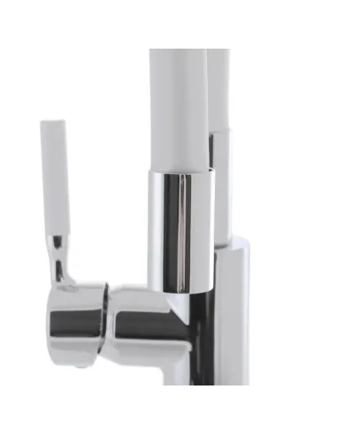Смеситель для кухни Mixxus Premium Rio 011 Refl.White MI5814 с белым гибким изливом