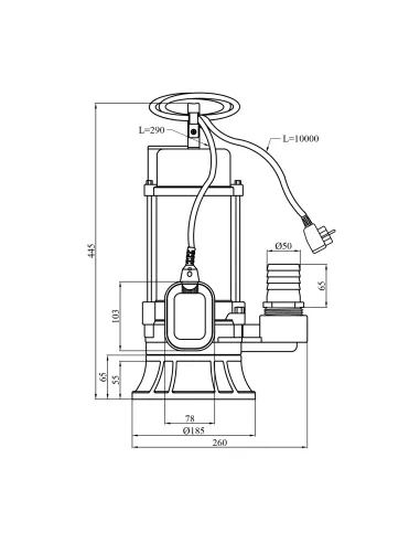 Фекальний насос Pumpman 50WFD11-10-1.1G(A) 1.1 кВт, з різальним механізмом