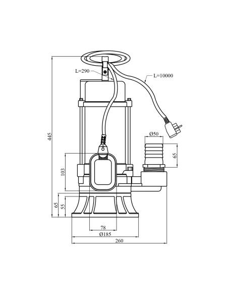 Фекальный насос Pumpman 50WFD11-10-1.1G(A) 1.1 кВт, с режущим механизмом