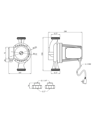Циркуляционный насос Pumpman GRS32/12/220, с гайками