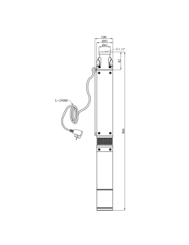 Центробежный глубинный насос Pumpman 3.5КСЕМ3-8-0,37 0.37 кВт, кабель 25 метров