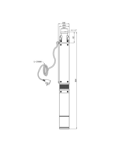 Відцентровий глибинний насос Pumpman 3.5КСЕМ3-8-0,37 0.37 кВт, кабель 25 метрів