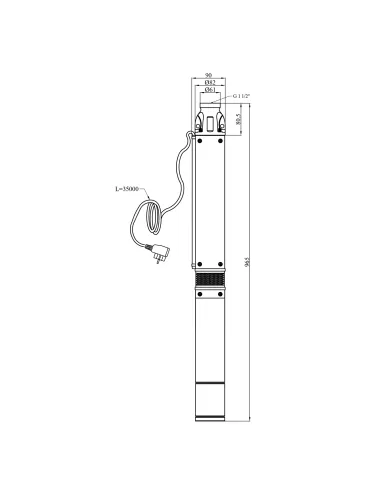 Центробежный глубинный насос Pumpman 3.5КСЕМ3-10-0,55 0.55 кВт, кабель 35 метров