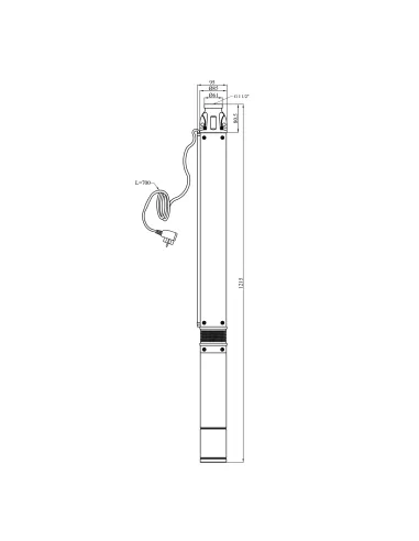 Центробежный глубинный насос Pumpman 3.5КСЕМ3-16-1,1 1.1 кВт, кабель 1.5 метра