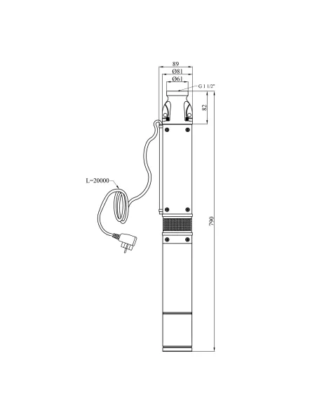 Центробежный глубинный насос Pumpman 3,5SEM2-8-0,37 0.37 кВт, кабель 20 метров