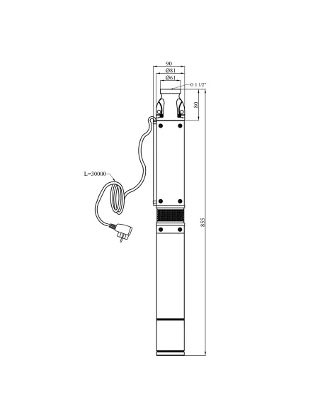 Відцентровий глибинний насос Pumpman 3,5 SEM2-10-0,55 0.55 кВт, кабель 30 метрів