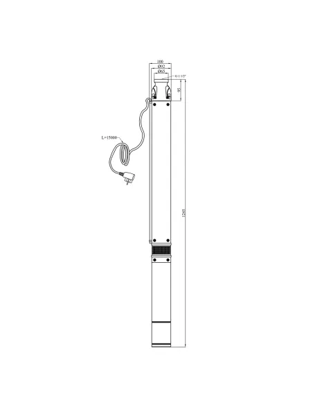 Центробежный глубинный насос Pumpman 4SEM2-20-1.5 кВт 1.5 кВт, кабель 15 метров